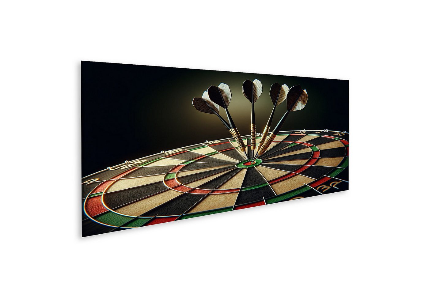 islandburner Leinwandbild Traditionelle Dartscheibe Darts im Bullseye weite Landschaft islandburner Leinwandbild Traditionelle Dartscheibe Darts im Bullseye weite Landschaft von islandburner