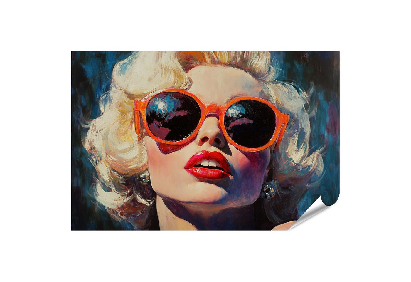 islandburner Poster, Marilyn Monroe pop Art mit orangefarbenen Sonnenbrillen islandburner Poster, Marilyn Monroe pop Art mit orangefarbenen Sonnenbrillen von islandburner