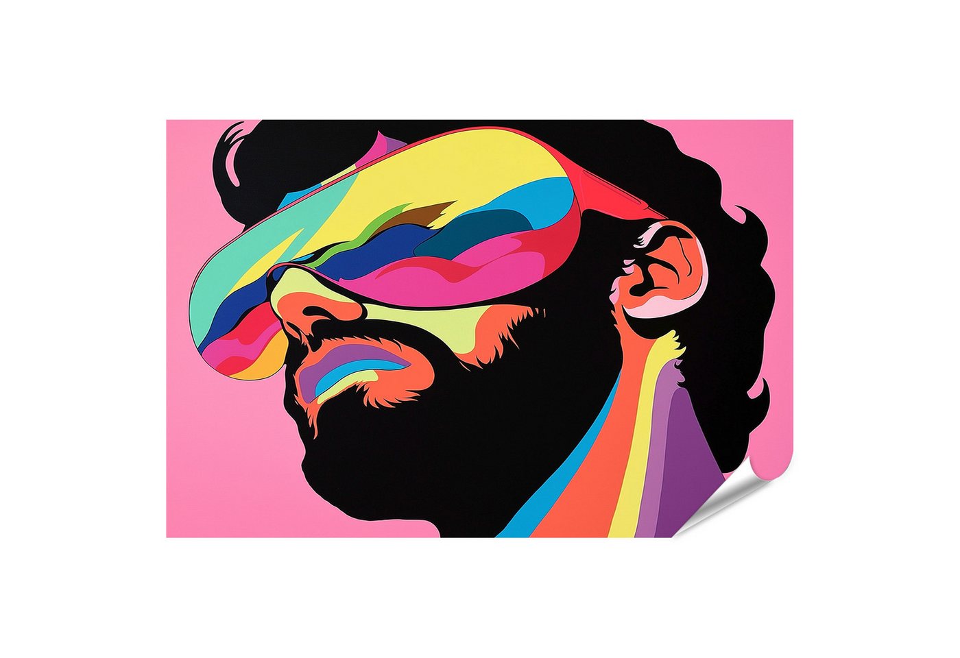 islandburner Poster Buntes Profil mit Sonnenbrille in Pop Art Stil islandburner Poster Buntes Profil mit Sonnenbrille in Pop Art Stil von islandburner