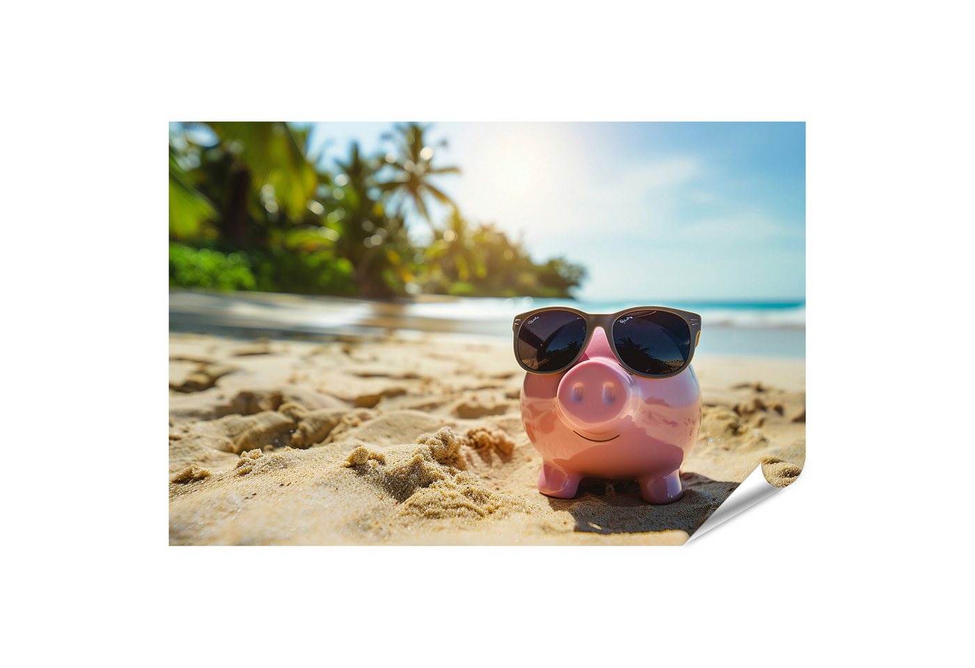 islandburner Poster Sparschwein mit Sonnenbrille entspannt an tropischem Strand als spaßi islandburner Poster Sparschwein mit Sonnenbrille entspannt an tropischem Strand als spaßi von islandburner