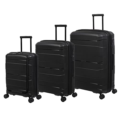 it luggage Momentous 3-teiliges Hardside 8 Räder erweiterbares Spinner Set, schwarz, 3 Pc Set, It Momentous 3-teiliges Hartschalen-Rollenset mit 8 Rädern, erweiterbar von it luggage