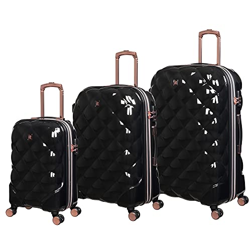 it luggage St Tropez Trois 3-teiliges Hardside 8 Rad erweiterbares Spinner-Set, Schwarz, 3 Pc Set, St Tropez Trois 3-teiliges Hardside 8 Rad erweiterbares Spinner-Set von it luggage