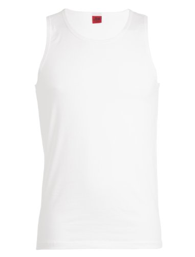 JBS Herren Basic Unterhemd Dess. 137, Weiß, L, 1370101-100 von jbs