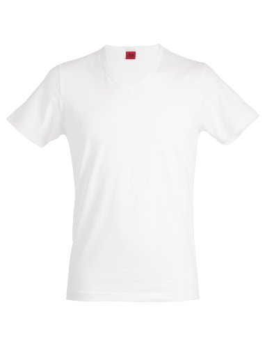 JBS Herren Basic Unterzieh T-Shirt V-Ausschnitt Dess. 137, Weiß, XL, 1372001-100 von jbs