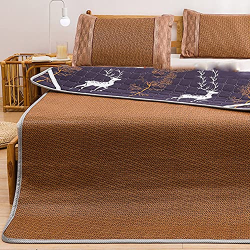 Tragbare faltbare Rattan-Isomatte, kühlendes Kissen, kühlendes Bett, für Zuhause, Schlafzimmer, Schule, Schlafsaal (F 150 x 200 cm) von jdfhsjkdbdcvdbcks