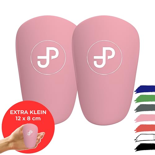 JDP Mini Schienbeinschoner, extra kleine Schienbeinschoner Fußball Herren, Anti-Rutsch Mini Schienbeinschoner Kinder Fussball, Schienbeinschoner klein, Schienbeinschoner für Fußball 12x8 cm, pink von jdp