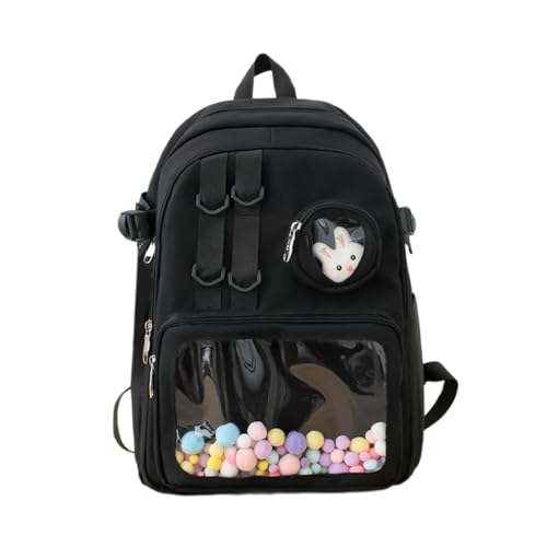 2023 Rucksack Nylon Bookbags Für Studentin Vielseitiger Rucksack Doppel Riemen Schulter Tasche Reisetaschen Klare Tasche Tasche von jdstty