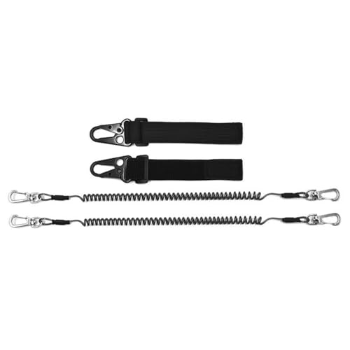 jdstty 1pc/2 Stücke Metall Schnallen Riemen Angelruten Tethers Krawatte Gürtel Wrap Straps Mit Coiled Lanyard Angeln Casting Stangen Gürtel von jdstty