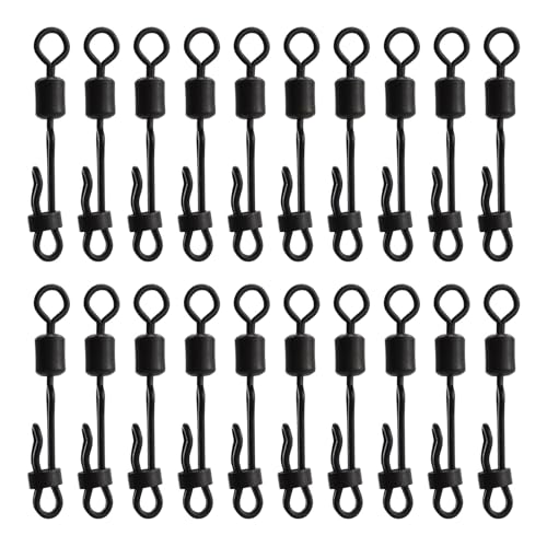 jdstty 20Pcs Karpfen Rollen Wirbel Mit Schloss Schnappen Schnell Ändern Ringe Karpfen Angeln Pellets Linie Anschluss Angeln Zubehör von jdstty