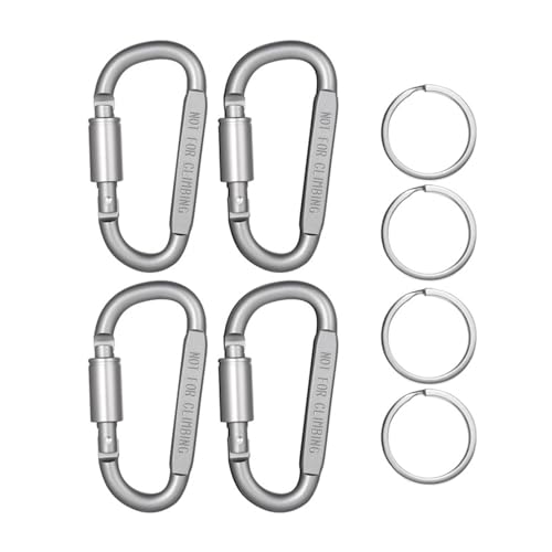 jdstty D-Ringe, Karabinerhaken, Aluminiumlegierung, Federschnapphaken, Schlüsselanhänger, D-Ringe, Schlüsselclip mit Schlüsselringen, 4 Stück von jdstty