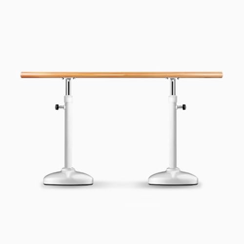 jiajulashou123 Ballettstange Freistehend Mobil Höhenverstellbar Ballettstange für Erwachsene Holz für Zuhause,Wohnzimmer,Tanzstudio,Stretchstange (Length:160CM,White) von jiajulashou123