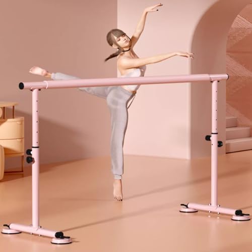 jiajulashou123 Klassische Ballettstange Stahlrohr Tragbare Ballettstange für Zuhause Studio Tanzstange für Stretching Einstellbare Höhe Rutschfester Gummi für Kinder Erwachsene Pilates (Length:150CM) von jiajulashou123