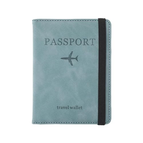 jileijar Reisepass-Karte, multifunktional, Reisedokumente, PU-Leder, Reisepasskartenaufbewahrung mit Hülle, elastische Hülle, blau von jileijar