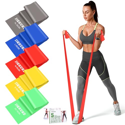 5 Stück Fitnessbänder Set, 1.5M Gymnastikband Resistance Bands in 5 Stärke Fitnessband Widerstandsbänder für Pilates Yoga Krafttraining für Männer und Frauen 5 Stück Fitnessbänder Set, 1.5M Gymnastikband Resistance Bands in 5 Stärke Fitnessband Widerstandsbänder für Pilates Yoga Krafttraining für Männer und Frauen von jjshund