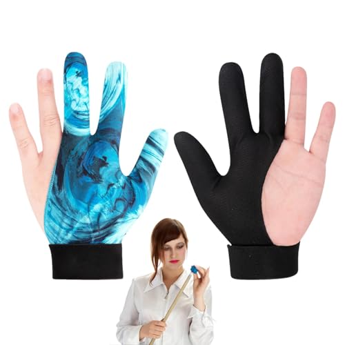 jlceh Pool-Queue-Handschuhe, Billard-Handschuhe für Herren - 3-Finger-Poolhandschuhe für Billardschützen,Tischtennis-Handschuhe, Billard-Zubehör, rutschfest, verstellbare Dichtigkeit für rechte oder von jlceh