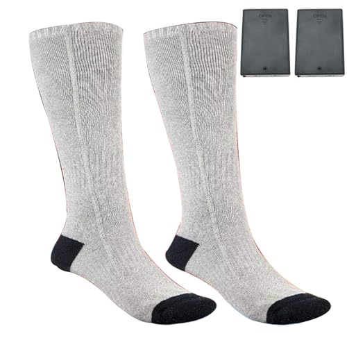 jlceh Waschbare beheizte Socken – Beheizte Wintersocken, Kaltes Wetter, warme Thermosocken, isolierte Socken für Herren, 3 Temperatureinstellungen für extrem kaltes Wetter, Camping von jlceh