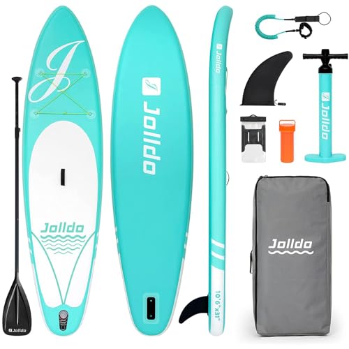 Jolldo SUP 320cm Aufblasbare Stand Up Paddleboard mit Paddel, Pumpe, Rucksack, Leine, Wasserdichtem Koffer, Reparatursatz von jolldo