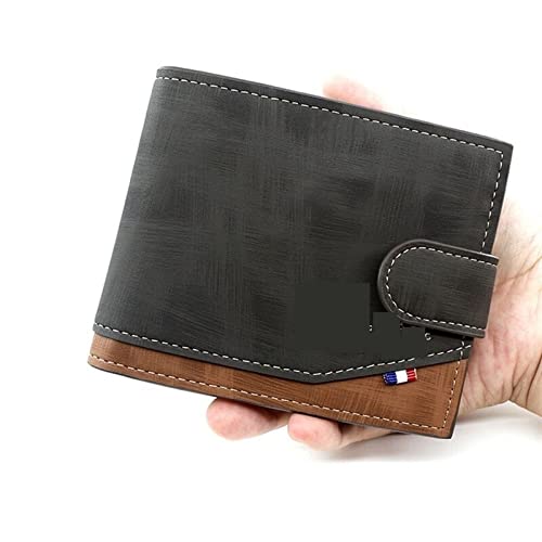 jonam Geldbörse für Damen Brand Men Wallet hasp Three fold Male Clutch Bag Zipper Coin Pocket Vintage Money Purses New Card Holder Purse (Color : Black) von jonam