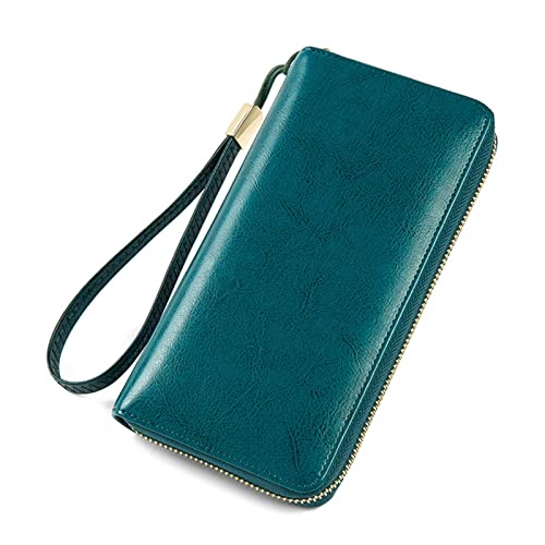 jonam Geldbörse für Damen WomenWallet Long Zipper Lady Purse Leather Clutch Wallets for Woman Cell Phone Hand Bag (Color : Blue Wallet) von jonam