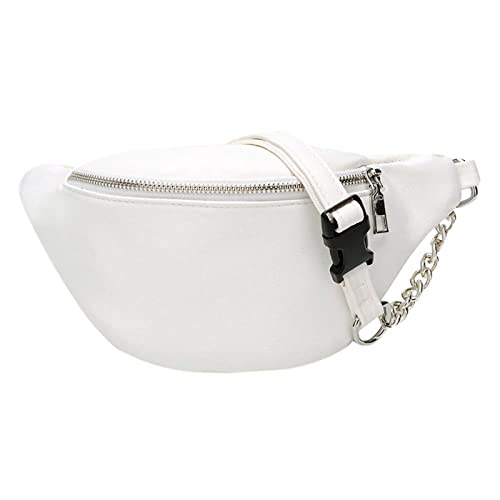jonam Gürteltasche Women Solid Waist Lady Leather Holiday Money Belt Wallet Travel Bag Phone Pouch Hot(Color:White) von jonam