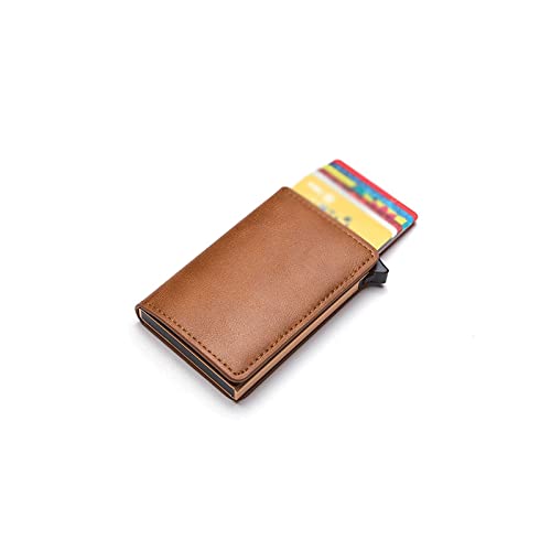 jonam Herren-Geldbörsen Card Box Protector Safety Wallet Männer und Frauen bunt PU. Mode Aluminiumkasten Fallhalter(Color:A) von jonam