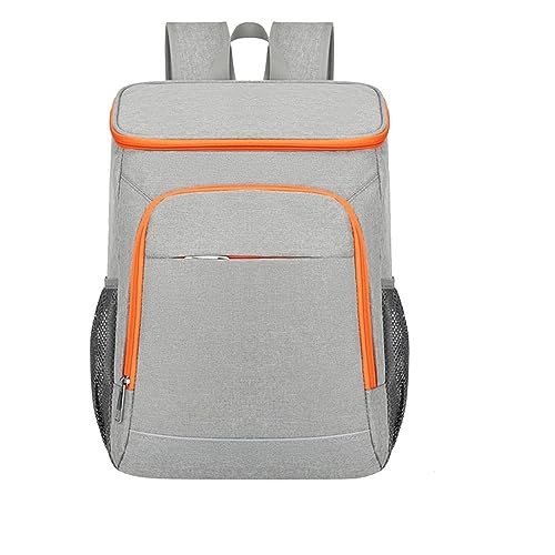jonam Rucksack für unterwegs 24L Picnic Cooler Backpack Thicken Waterproof Large Thermal Bag Refrigerator Fresh Keeping Thermal Insulated Bag Lunch Backpack(Color:Gray with orange) von jonam