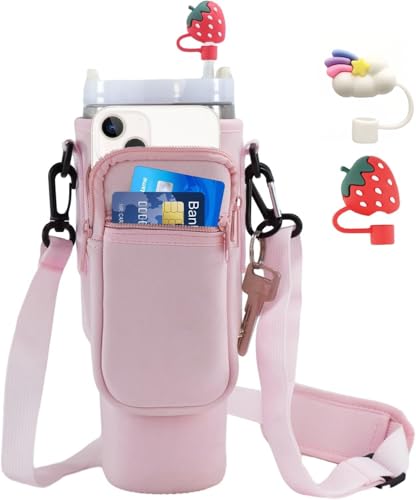 joonnair Tragetasche für Stanley Cup 40oz stanley cup tasche stanley cup zubehör tasche Wasserflaschenhalter Tasche mit verstellbarem Gurt, Handytasche, 2 Strohhalmdeckel, Schlüsselanhänger Kartenfach joonnair Tragetasche für Stanley Cup 40oz stanley cup tasche stanley cup zubehör tasche Wasserflaschenhalter Tasche mit verstellbarem Gurt, Handytasche, 2 Strohhalmdeckel, Schlüsselanhänger Kartenfach von joonnair