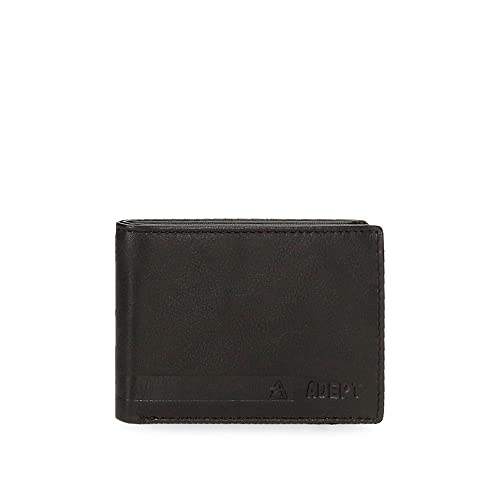 Adept Alan Horizontale Geldbörse mit Geldbörse Schwarz 11 x 8 x 1 cm Leder, Schwarz , Quertasche mit Geldbörse von joumma bags,s.l.