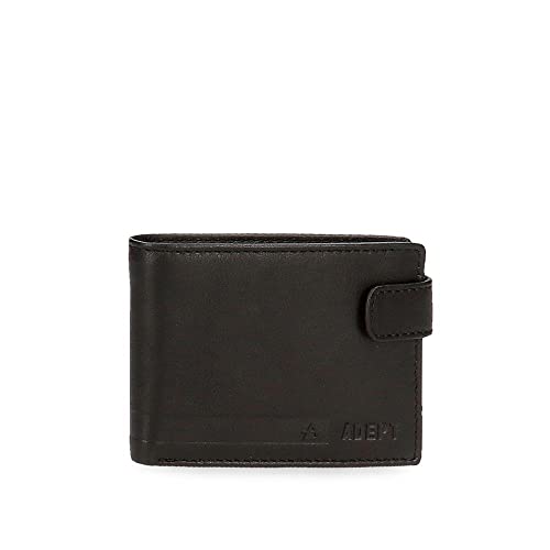 Adept Alan Horizontale Geldbörse mit Klickverschluss Schwarz 11 x 8,5 x 1 cm Leder, Schwarz , Quertasche mit Klickverschluss Adept Alan Horizontale Geldbörse mit Klickverschluss Schwarz 11 x 8,5 x 1 cm Leder, Schwarz , Quertasche mit Klickverschluss von joumma bags,s.l.