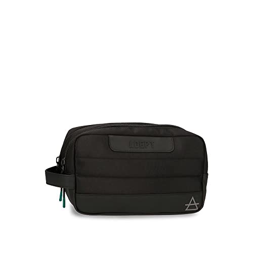 Adept Dmas Kulturbeutel mit Zwei Fächern, anpassbar, Schwarz, 26 x 16 x 12 cm, Polyester und PU, Schwarz, Kulturbeutel mit Zwei Fächern anpassbar von joumma bags,s.l.