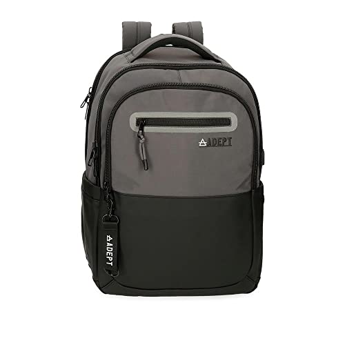 Adept Arker Rucksack für Laptop, anpassbar, 15,6 Zoll, Grau 31 x 44 x 15 cm, Polyester und PU, grau, Anpassbarer Laptop-Rucksack von joumma bags,s.l.