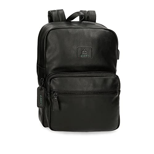 Adept Axel Rucksack für Laptop, anpassbar, 14 Zoll, Schwarz 30 x 40 x 8 cm, Kunstleder, Schwarz , Anpassbarer Laptop-Rucksack von joumma bags,s.l.