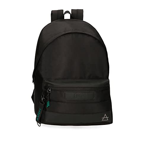 Adept Dmas Rucksack für Laptop, Doppelfach, 15,6 Zoll, Schwarz 31 x 44 x 15 cm, Polyester und PU, Schwarz, Laptoprucksack mit doppeltem Fach von joumma bags,s.l.