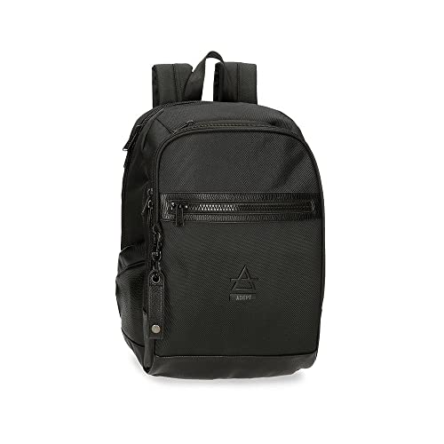 Adept Luke Rucksack für Laptop, anpassbar, 12 Zoll, Schwarz 25 x 36 x 10 cm, Polyester und PU, Schwarz , Anpassbarer Laptop-Rucksack von joumma bags,s.l.