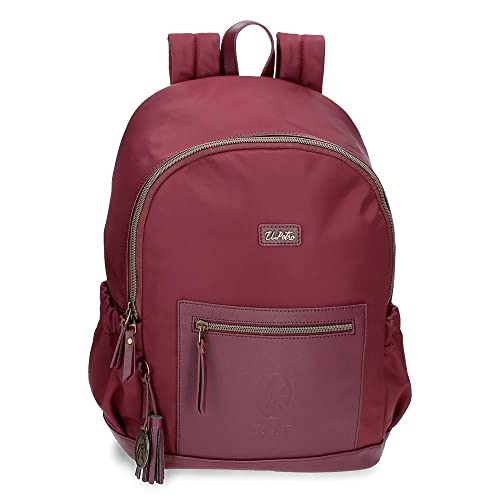 The Potra Wolle Rucksack für Laptop, 13,3 Zoll, Rot, 30 x 40 x 15 cm, Polyester und PU, rot, Laptop-Rucksack, anpassbar an den Einkaufswagen von El Potro