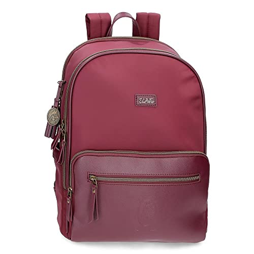 The Potra Wolle Rucksack für Laptop, 14 Zoll, Rot, 30 x 40 x 11 cm, Polyester und PU, rot, Laptop-Rucksack, anpassbar an den Einkaufswagen von El Potro