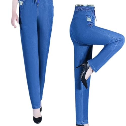 ComfiJeans High Waist Ultra-Stretch Mom Jeans, ComfyJeans Casual Denim Pants, Stretch Jeans Für Damen, High Waist Trendy Slim Classic Stretchy Denim Trouser Jeans (3XL,Blau) von jynuannuan