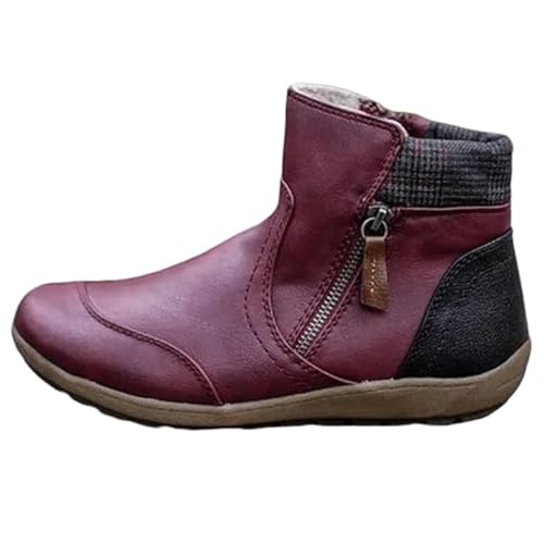 Hochwertige Orthopädische Stiefel Mit Reißverschluss, 2024 Neue Stiefel Mit Fußgewölbeunterstützung, Modische Stiefeletten Im Vintage- Und Retro-Stil Mit Seitlichem Reißverschluss (43,Lila) von jynuannuan