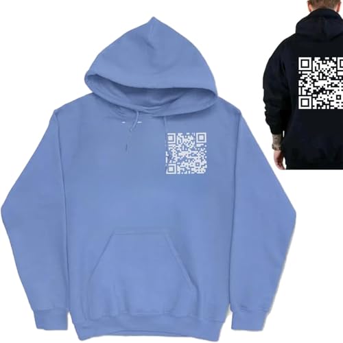 Lustiger Kapuzenpullover, Sweatshirt, Lustiger Scannbarer Unisex-Kapuzenpullover, Lustiges Shirt Für Männer Und Frauen (Blau,3XL) von jynuannuan