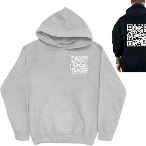 Lustiger Kapuzenpullover, Sweatshirt, Lustiger Scannbarer Unisex-Kapuzenpullover, Lustiges Shirt Für Männer Und Frauen (Grau,L) von jynuannuan