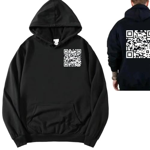 Lustiger Kapuzenpullover, Sweatshirt, Lustiger Scannbarer Unisex-Kapuzenpullover, Lustiges Shirt Für Männer Und Frauen (Schwarz,M) von jynuannuan