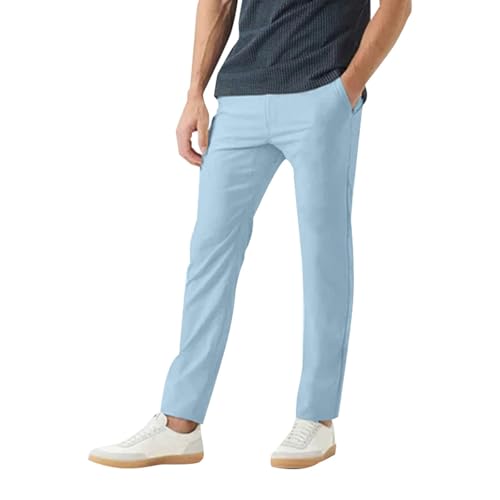 Modische Golfhose Für Herren, Stretch, Slim Fit, Freizeithose, Arbeitshose, Sporthose Mit Taschen, Schnelltrocknende, Leichte, Bequeme Freizeithose (31,Blau) von jynuannuan