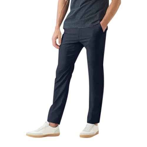 Modische Golfhose Für Herren, Stretch, Slim Fit, Freizeithose, Arbeitshose, Sporthose Mit Taschen, Schnelltrocknende, Leichte, Bequeme Freizeithose (33,Dunkelblau) von jynuannuan