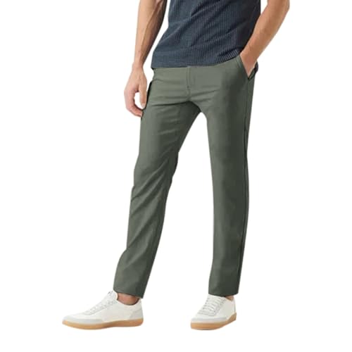 Modische Golfhose Für Herren, Stretch, Slim Fit, Freizeithose, Arbeitshose, Sporthose Mit Taschen, Schnelltrocknende, Leichte, Bequeme Freizeithose (33,Grün) von jynuannuan