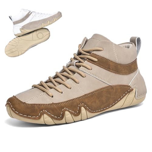 Orthopädische Lederschuhe, Orthopädische Bequeme Ledersneaker Für Herren, Orthopädische Lederschuhe Für Herren Mit Fußgewölbeunterstützung (41,Beige) von jynuannuan