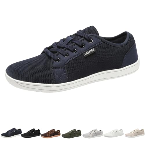 Halbhohe Freizeitschuhe, Orthopädische Herren-Wanderschuhe Mit Fußgewölbeunterstützung, rutschfeste, Atmungsaktive Mesh-Sneaker Mit Schnürung (blau,37) von jyyyou