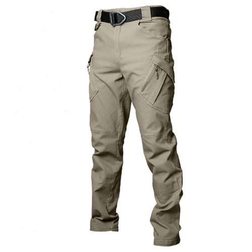 Outdoor-Hosen, Cargo-Hosen Für Herren, Widerstandsfähige Wander- Und Arbeitshosen Mit Entspannter Passform, Wasserabweisende Taktische Ripstop-Hosen (Khaki,2XL) von jyyyou