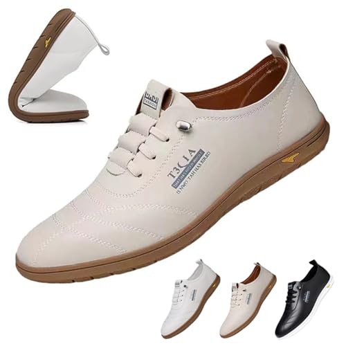 jyyyou Leicht Zu Tragende Slip-On-Wanderschuhe Für Herren, Orthopädische Wanderschuhe Mit Fußgewölbeunterstützung, Atmungsaktive, Leichte Und rutschfeste Halbschuhe (Beige,39/245mm) von jyyyou