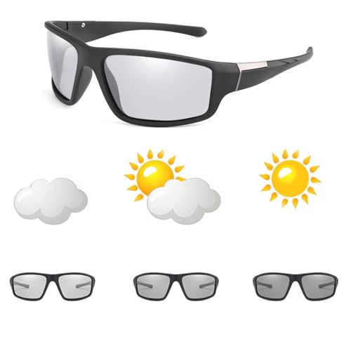 kachawoo Polarisierte photochrome Sonnenbrille Sport Radfahren Sonnenbrille Mode Brillen Farbe Ändern Linse für das Fahren von kachawoo