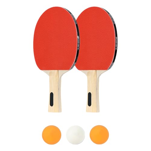 Tischtennisschläger mit 3 Bällen PingPong Paddel Training Tischtennisschläger Tischtennisschläger Tischtenniszubehör für Indoor Outdoor von karuisi